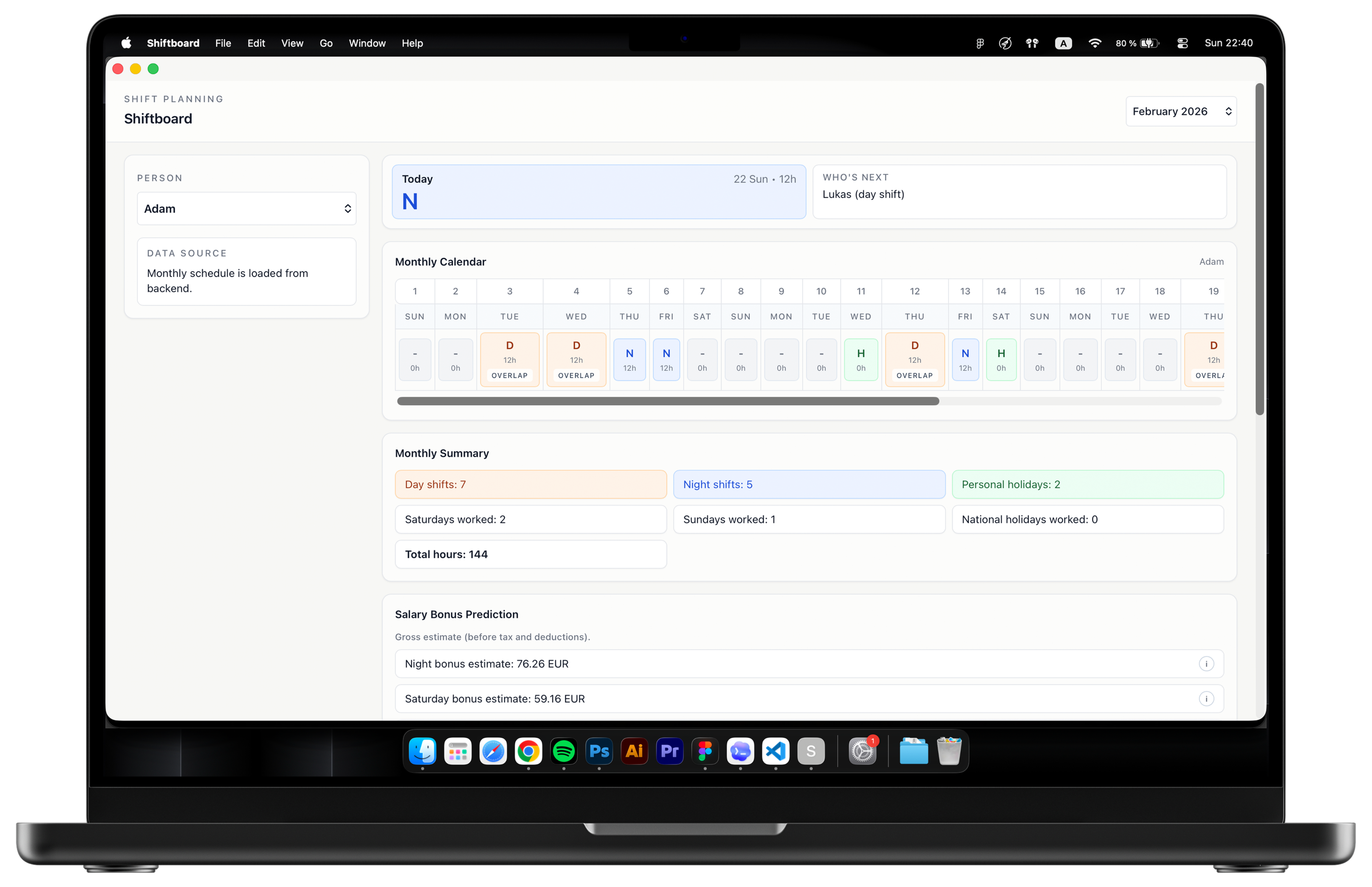 Shiftboard desktop app